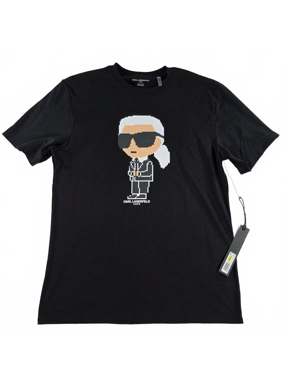 Karl Lagerfeld Paris Men's Medium Black Cotton Graphic T-Shirt New with Tags